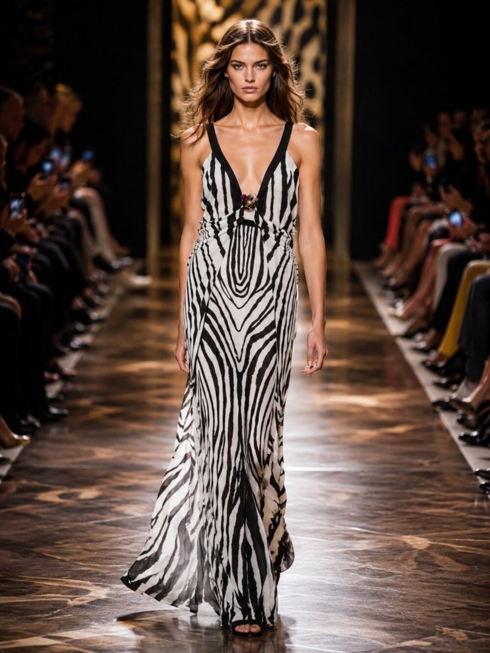 Robert Cavalli Women's Zebra Print Maxi Dress